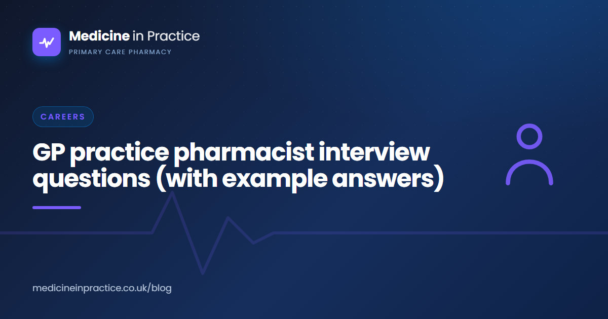 Candidate answering GP practice pharmacist interview questions with a PCN panel in a primary care setting